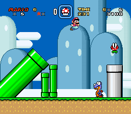 A screenshot of Super Mario World