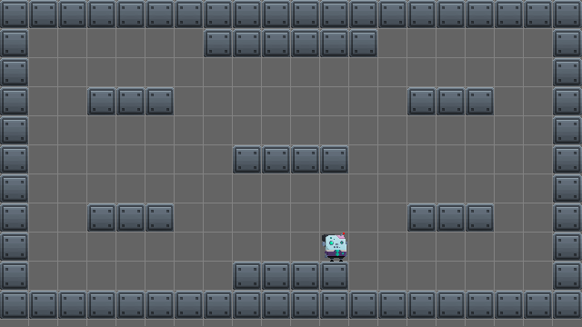 A mockup of a level using a 32x32 grid